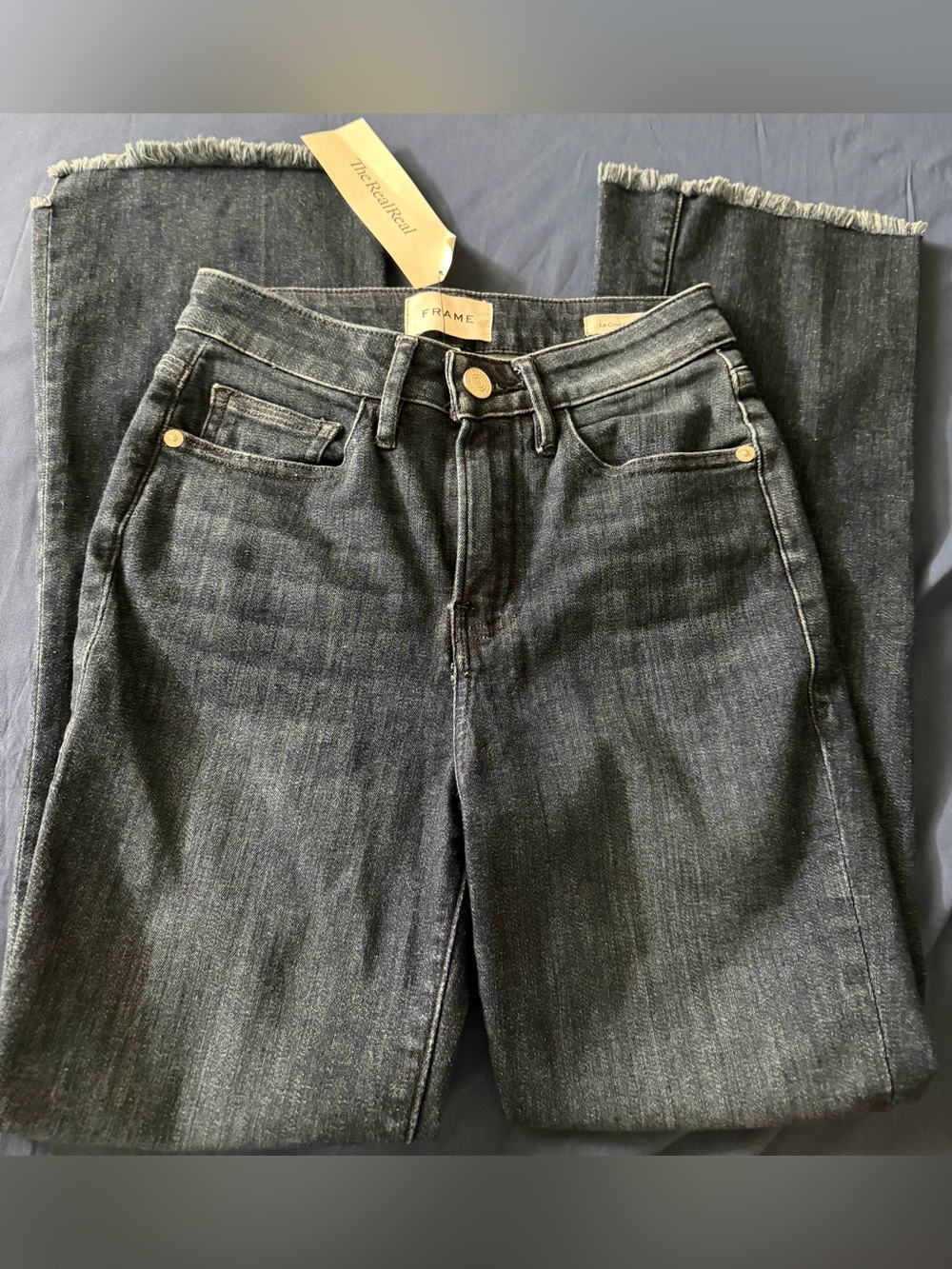 Frame Denim Women's dark blue High-Rise Straight Jeans